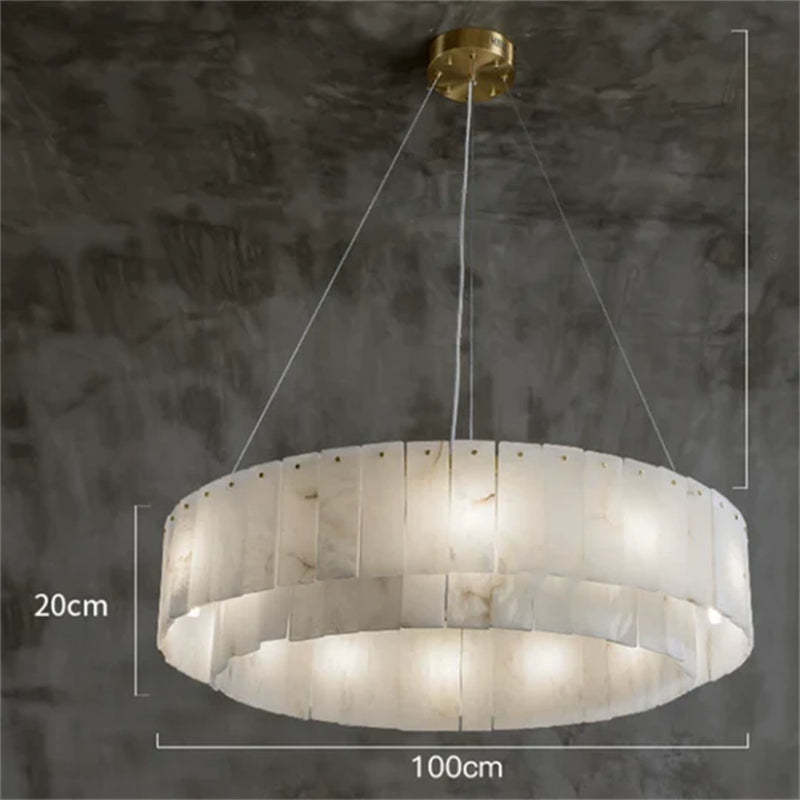 Mancy Modern Alabaster Round Chandelier