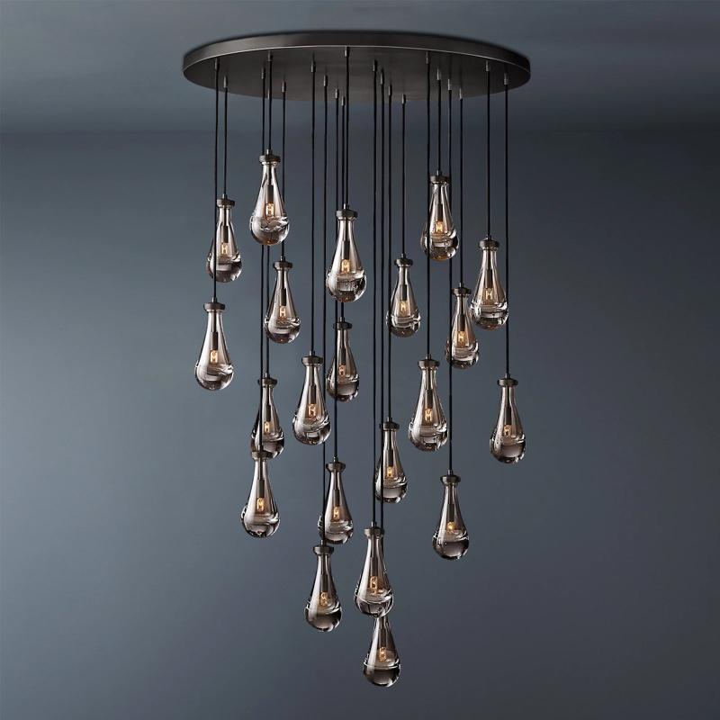 Raindrop Round Chandelier 47″, 21-Lights