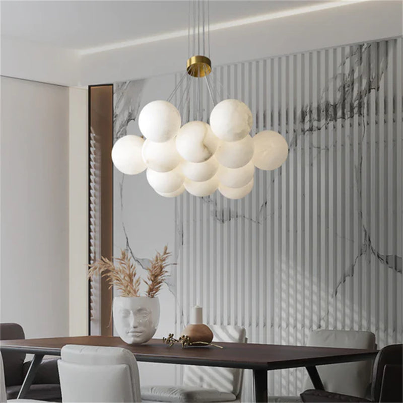 Modern Creative Alabaster ball chandelier