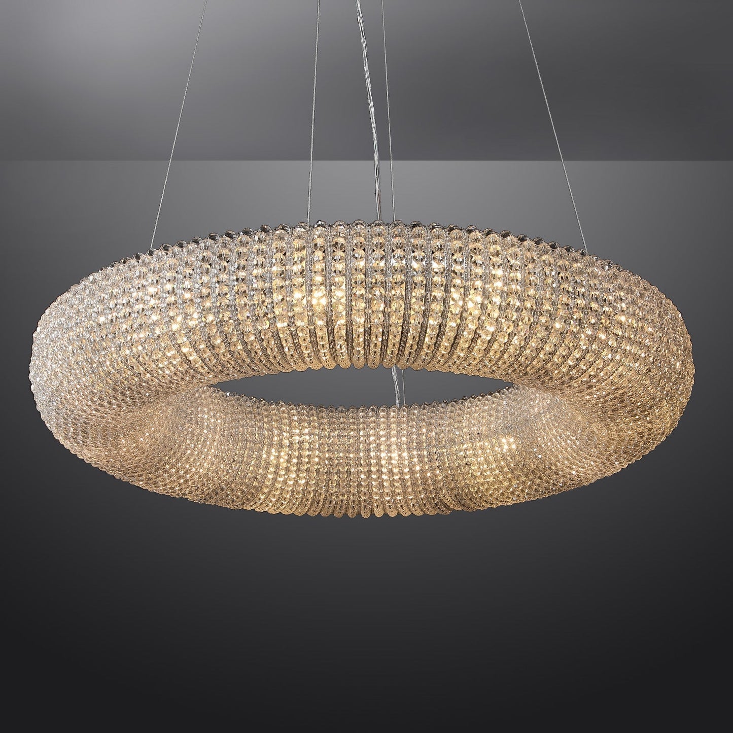 Aureola Round Chandelier 32″ 41″ 59″ Clear Crystal