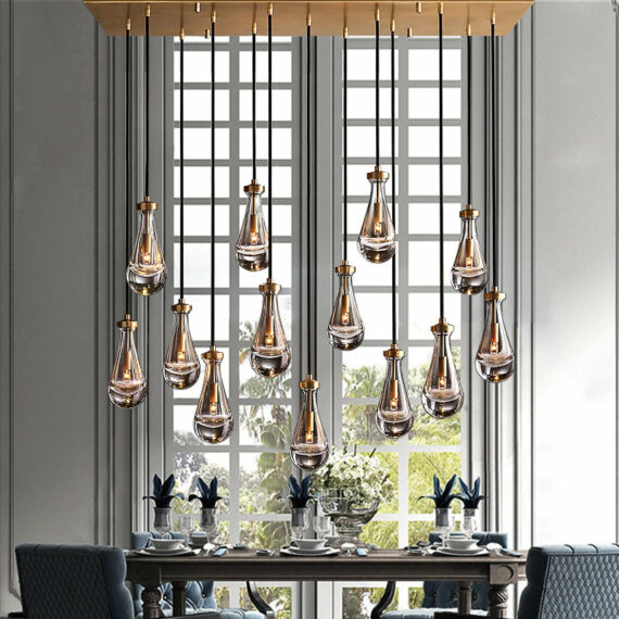 Raindrop Linear Chandelier 54″,13-Lights