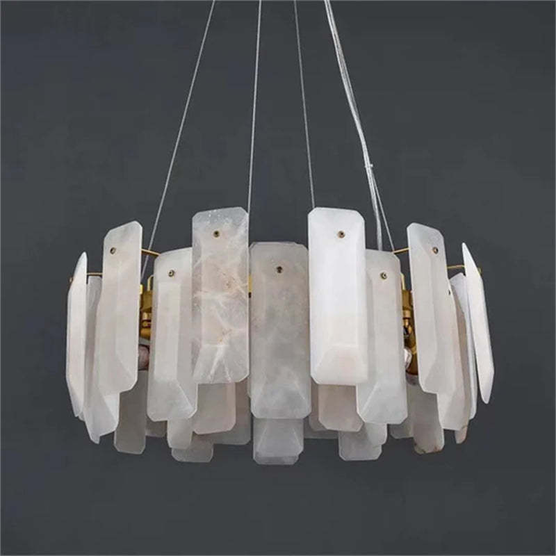 Modern Noah Alabaster Round Chandelier