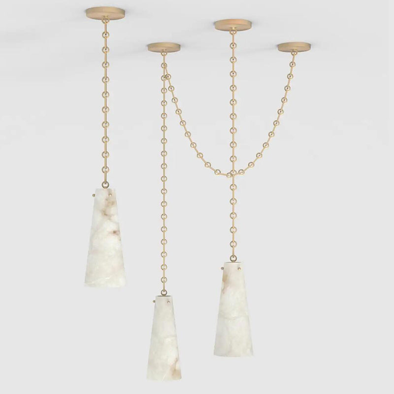 3-Light Lucca Vintage Alabaster Pendant Cluster