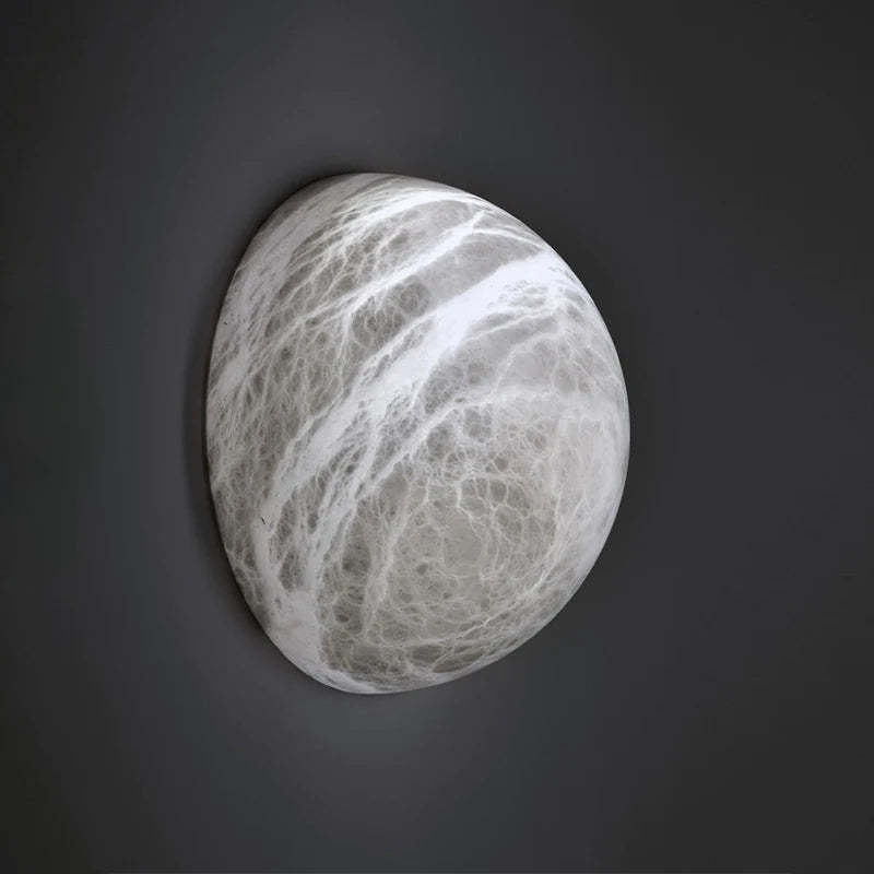 James Modern Alabaster Hemisphere Wall Sconce