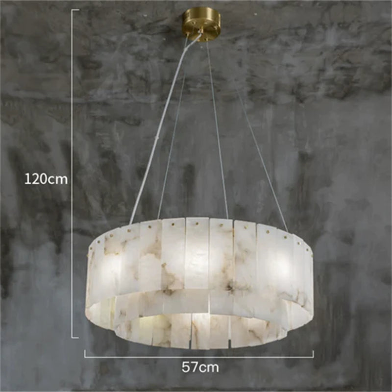 Mancy Modern Alabaster Round Chandelier