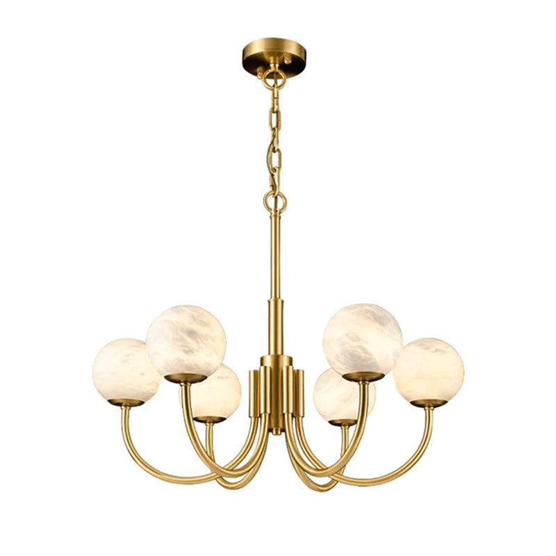 Lenny Modern Alabaster Brass Chandelier