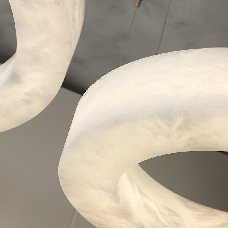 Modern Alabaster Ring Chandelier