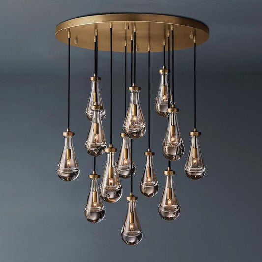 Raindrop Round Chandelier Light D36"