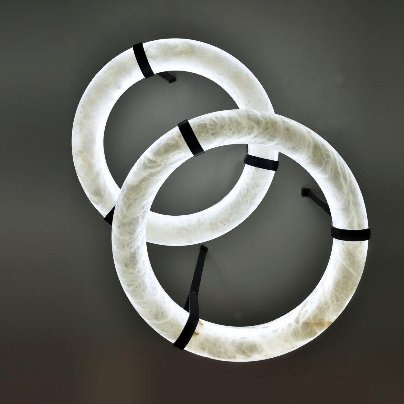 Halo Ring Pendant Alabaster Chandelier