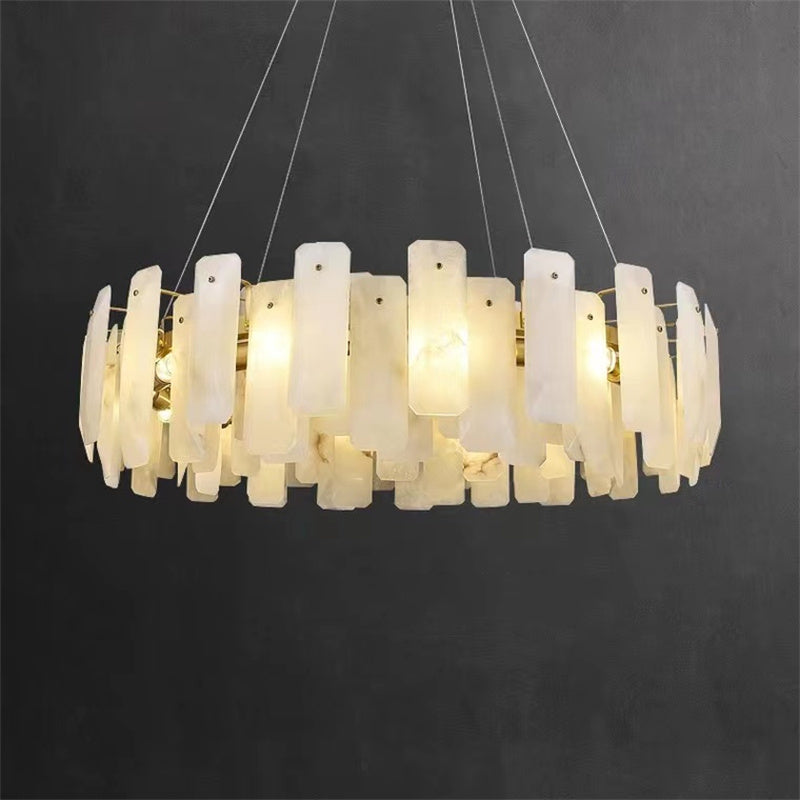 Modern Noah Alabaster Round Chandelier