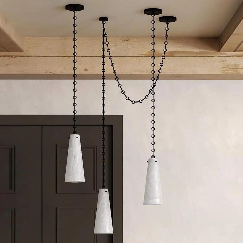 5-Light Lucca Vintage Alabaster Pendant Cluster