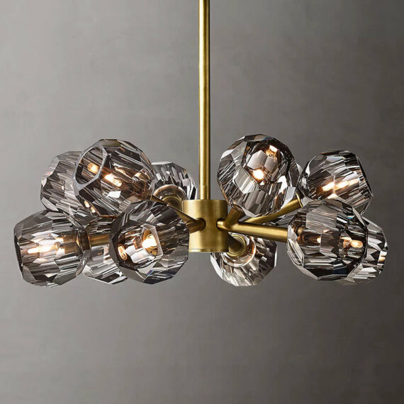 Boule De Cristal Glass Round Chandelier 24″, 12-Lights