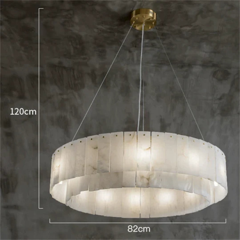 Mancy Modern Alabaster Round Chandelier