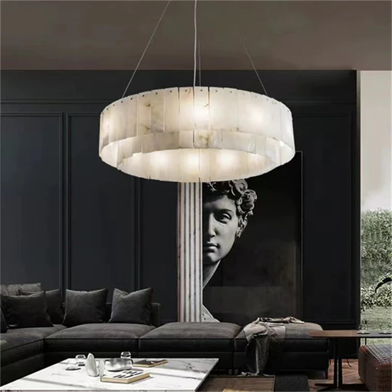 Mancy Modern Alabaster Round Chandelier