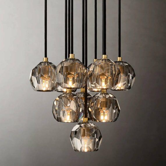 Boule De Cristal Glass Round Cluster Chandelier 14″