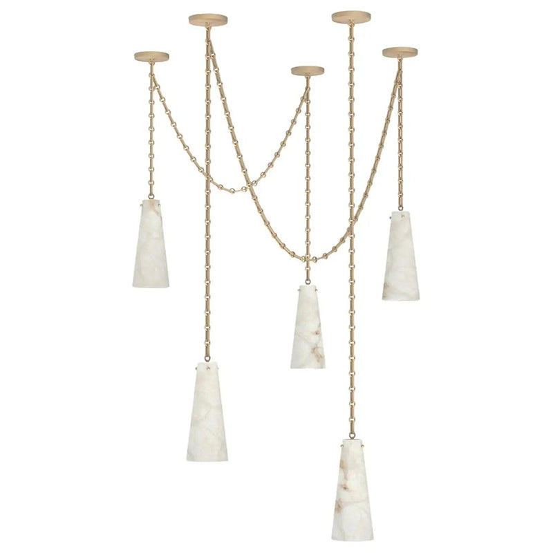 5-Light Lucca Vintage Alabaster Pendant Cluster