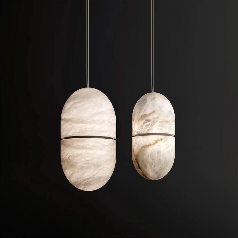 Alabaster Symmetry Island Mini Pendant Light