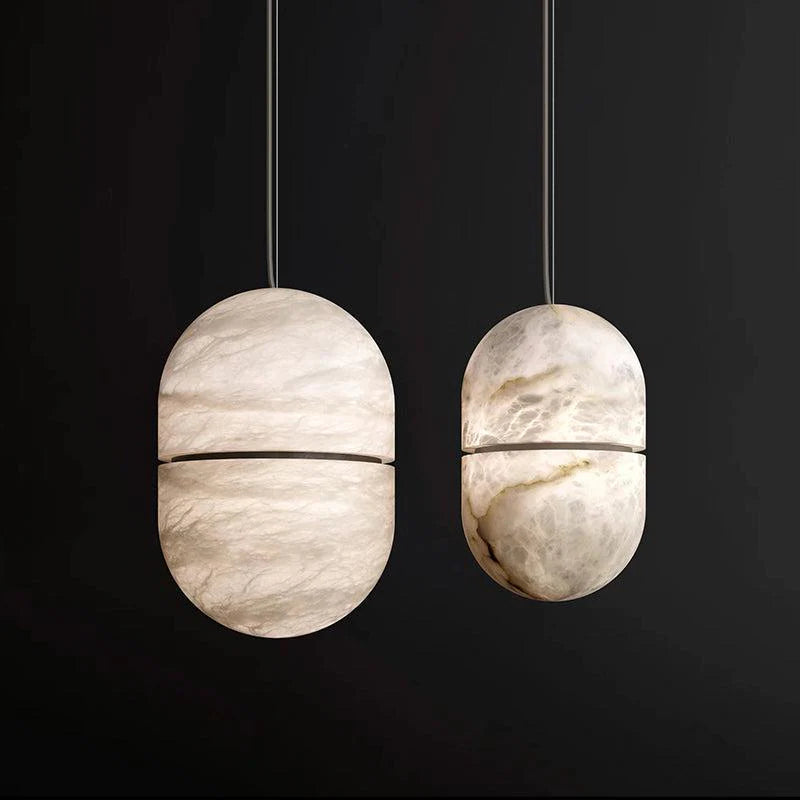 Alabaster Symmetry Island Mini Pendant Light