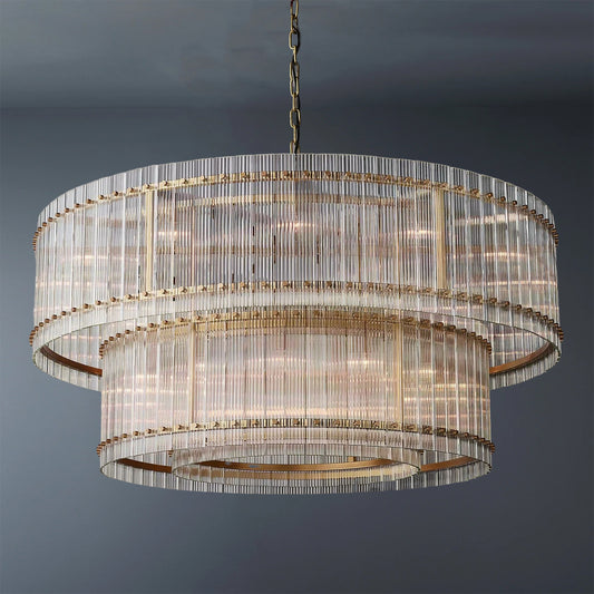 San Marco Modern 2-Tier Luxury Round Chandelier 60"