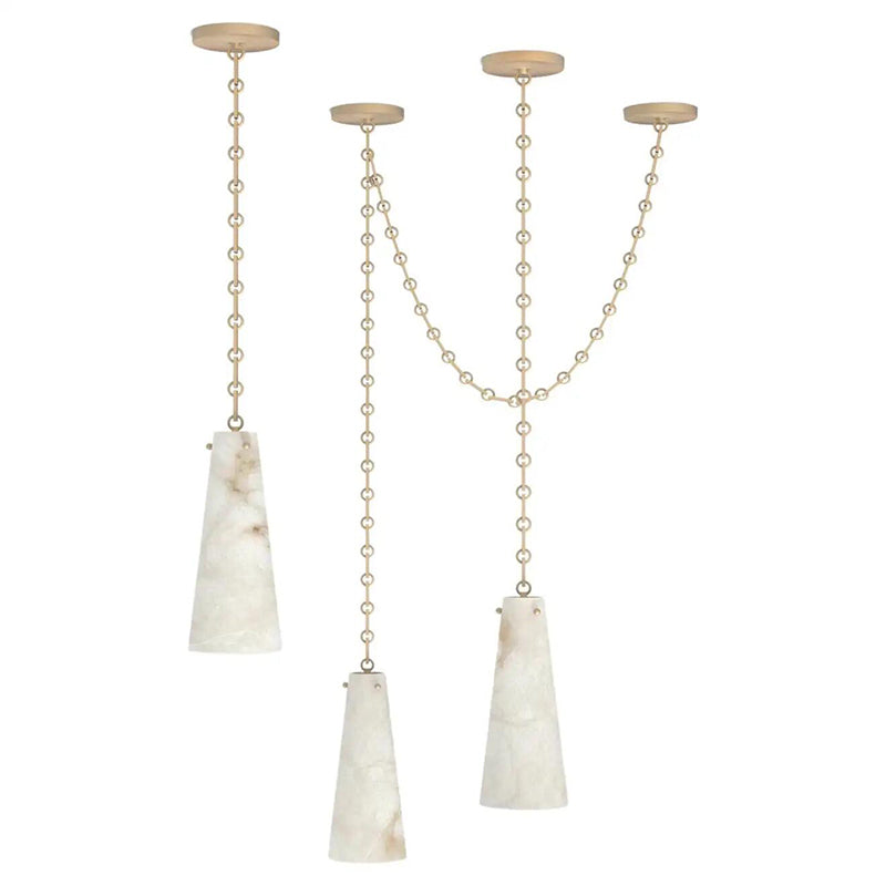 3-Light Lucca Vintage Alabaster Pendant Cluster