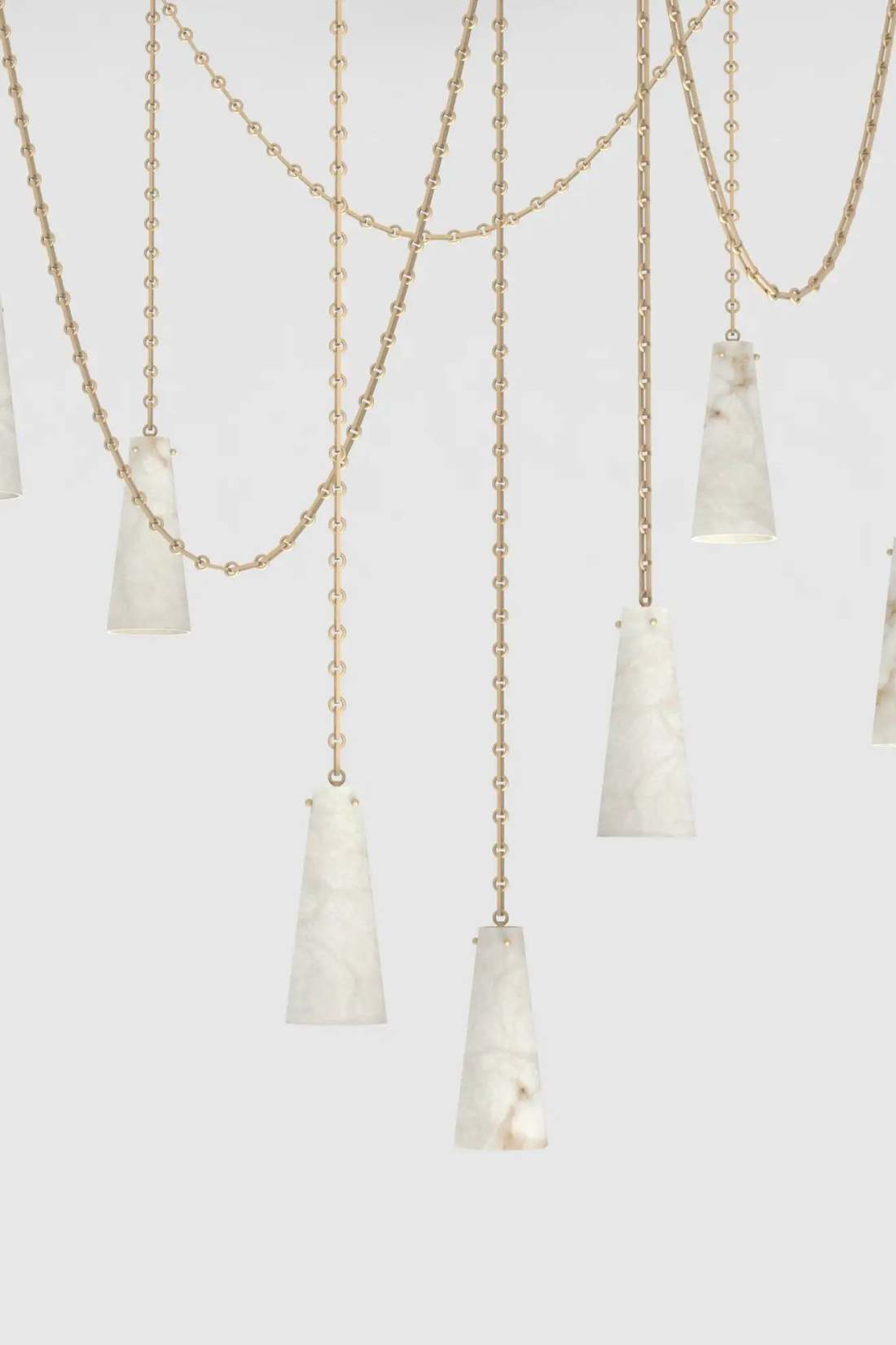 7 lights Vintage Alabaster Chandelier