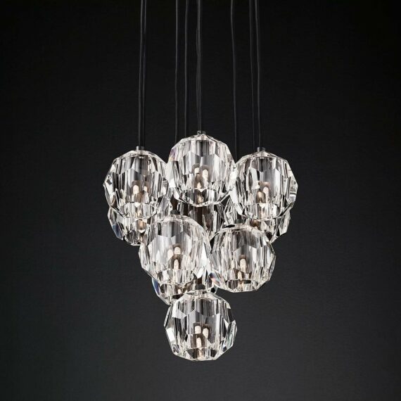 Boule De Cristal Glass Round Cluster Chandelier 14″