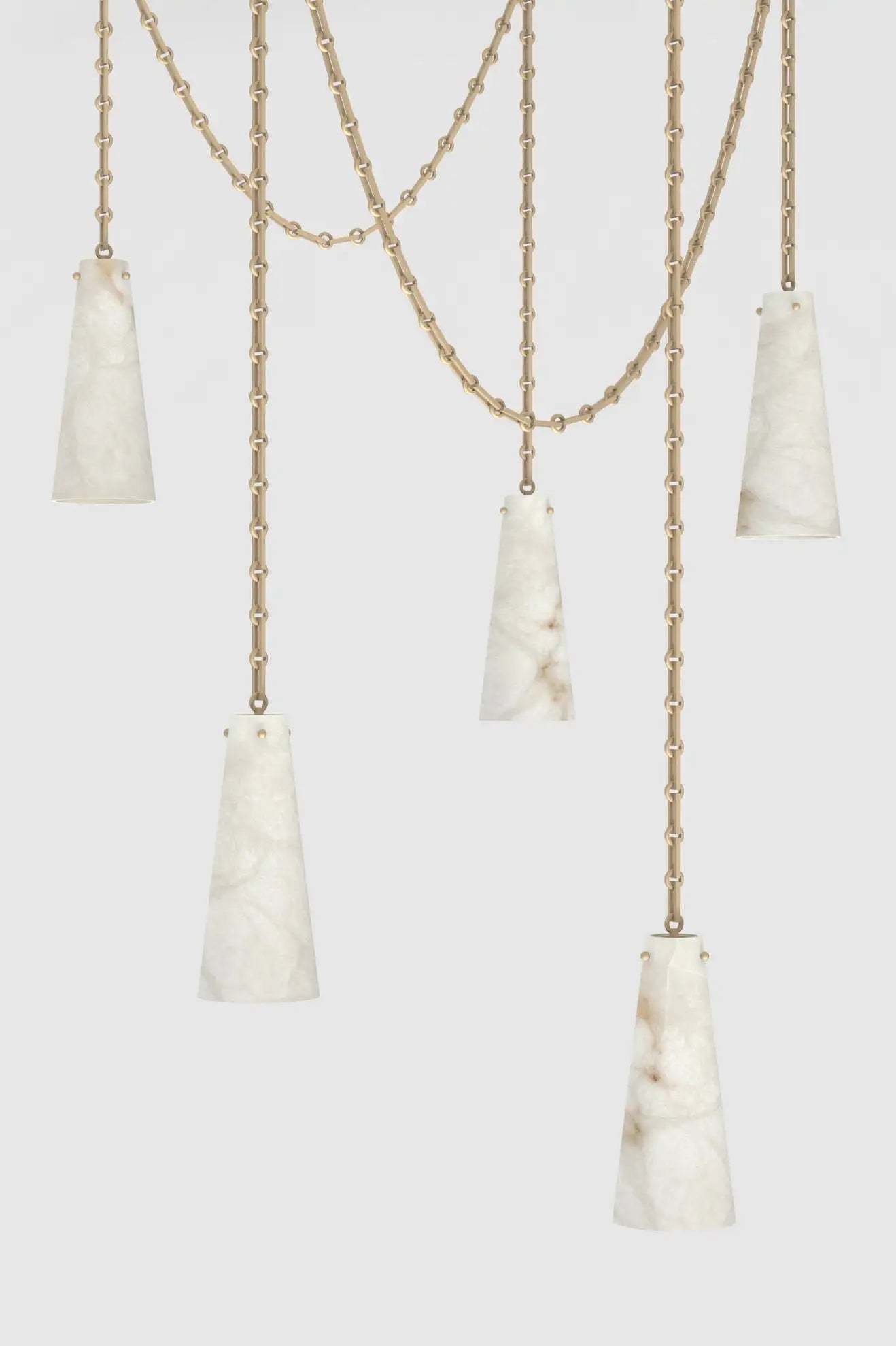 5-Light Lucca Vintage Alabaster Pendant Cluster