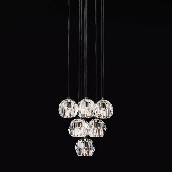 Boule De Cristal Glass Round Cluster Chandelier 14″