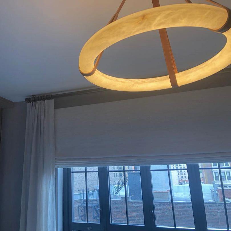 Halo Ring Pendant Alabaster Chandelier