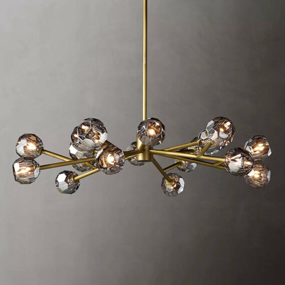 Boule De Cristal Glass Round Chandelier 48″, 18-Lights