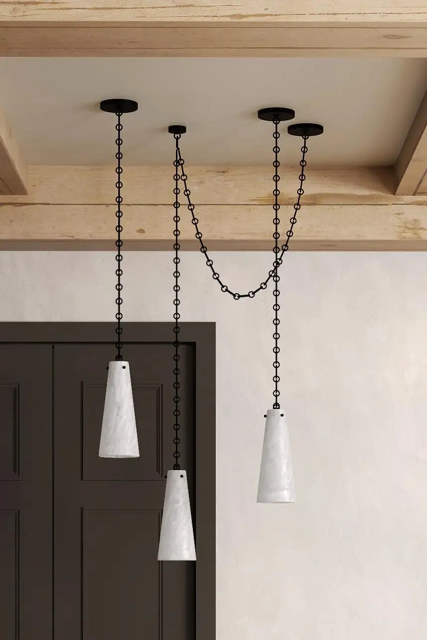 3-Light Lucca Vintage Alabaster Pendant Cluster