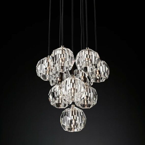 Boule De Cristal Glass Round Cluster Chandelier 14″