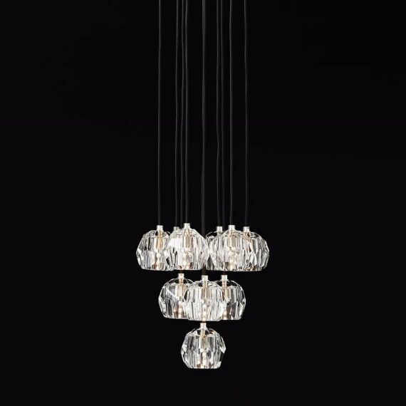 Boule De Cristal Glass Round Cluster Chandelier 14″