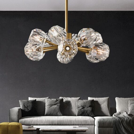 Boule De Cristal Glass Round Chandelier 24″, 12-Lights