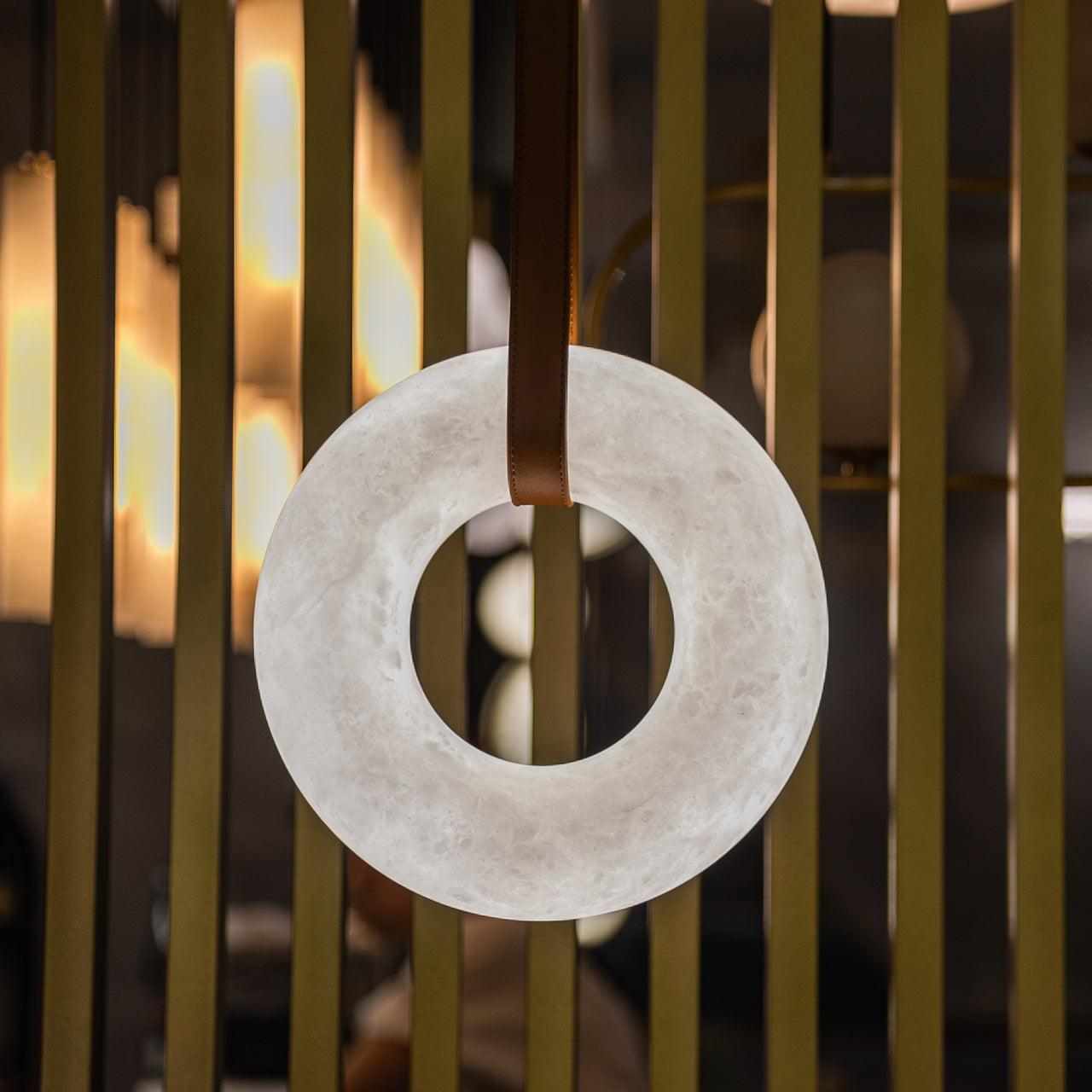 Halo Ring Pendant Alabaster Chandelier