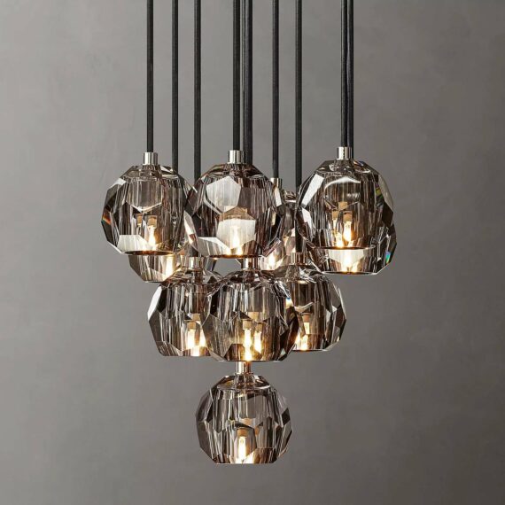 Boule De Cristal Glass Round Cluster Chandelier 14″