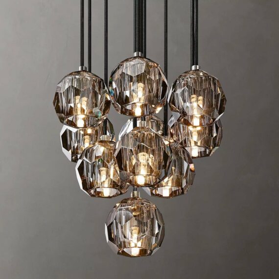 Boule De Cristal Glass Round Cluster Chandelier 14″