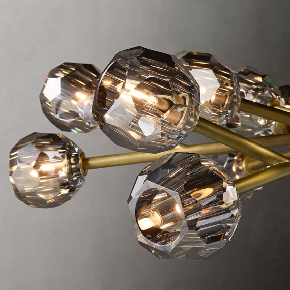 Boule De Cristal Glass Round Chandelier 48″, 18-Lights