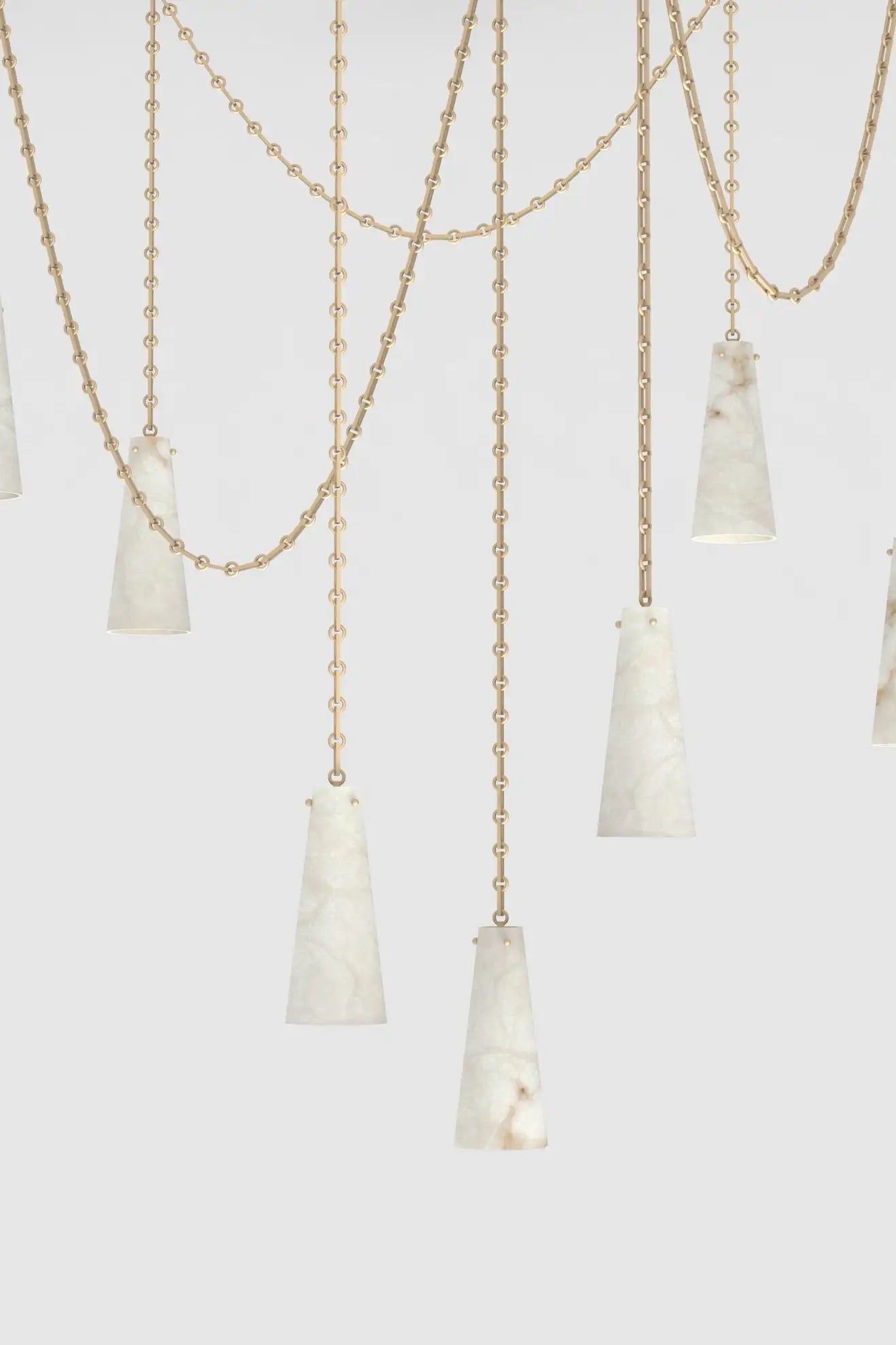 7 lights Vintage Alabaster Chandelier