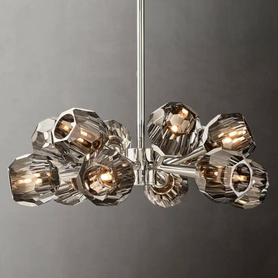 Boule De Cristal Glass Round Chandelier 24″, 12-Lights