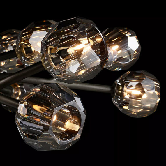 Boule De Cristal Glass Round Chandelier 48″, 18-Lights