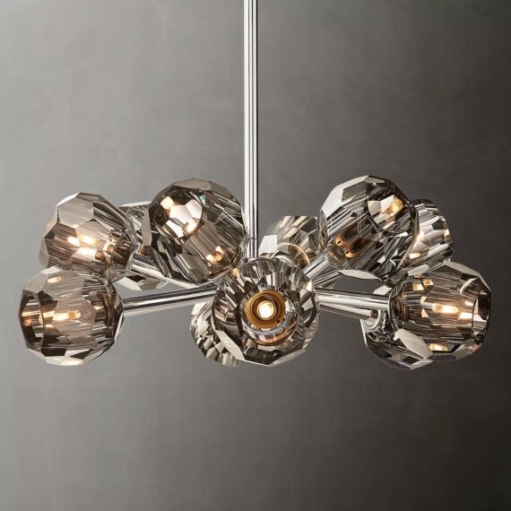 Boule De Cristal Glass Round Chandelier 24″, 12-Lights