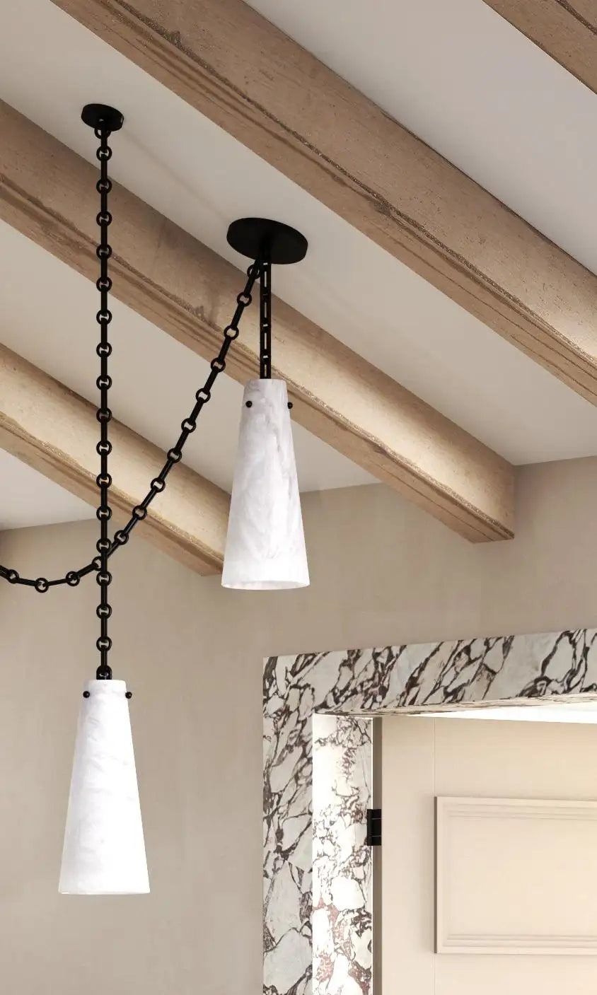 3-Light Lucca Vintage Alabaster Pendant Cluster