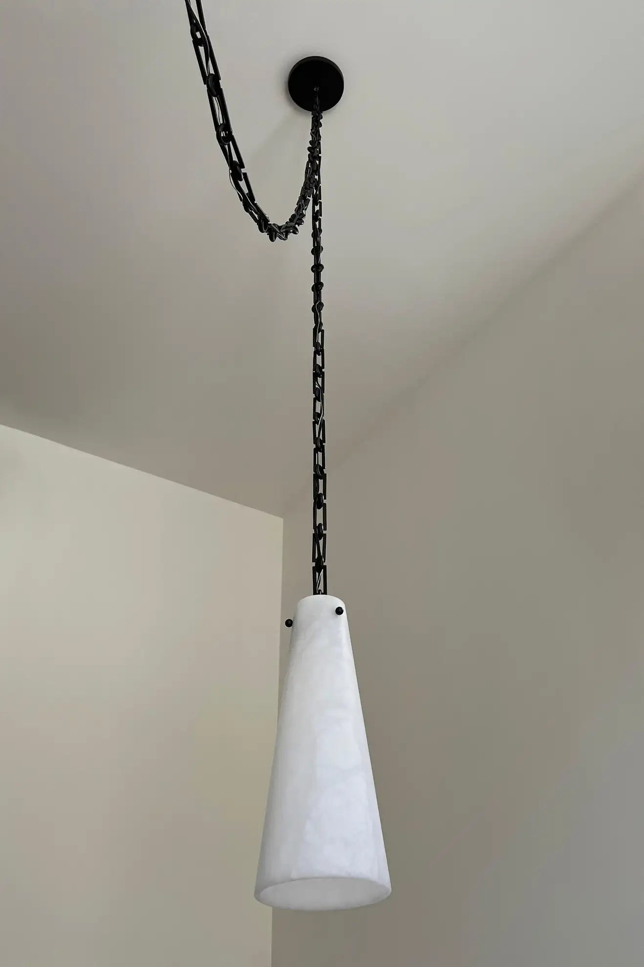 7 lights Vintage Alabaster Chandelier