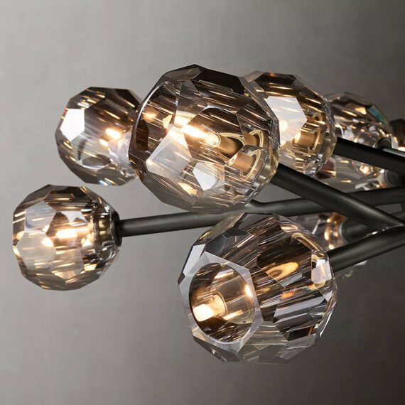 Boule De Cristal Glass Round Chandelier 48″, 18-Lights