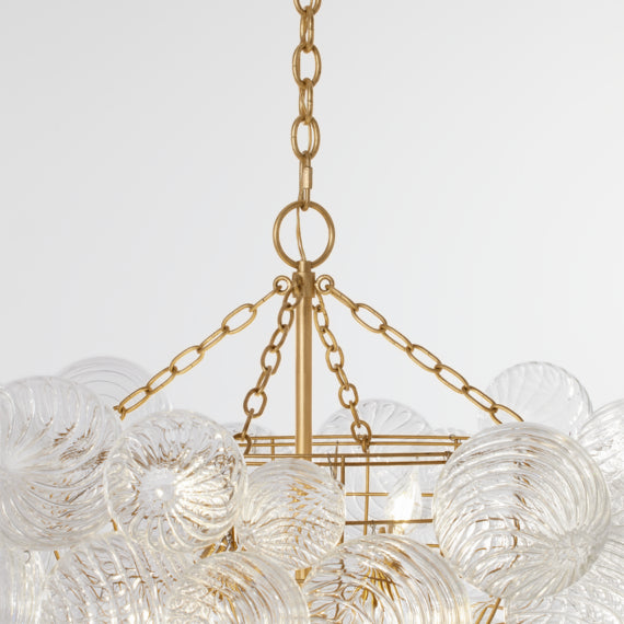 Talia Large Chandelier Chandelier Clear Swirled Glass