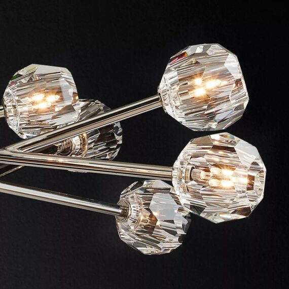 Boule De Cristal Glass Round Chandelier 48″, 18-Lights