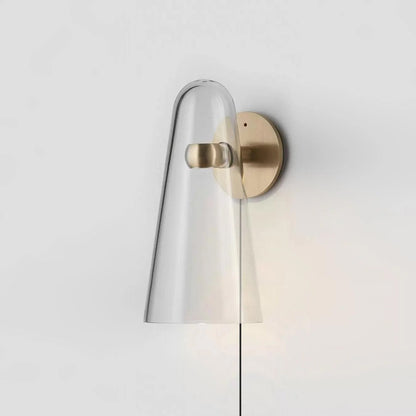 Conical Glass Plug-in Wall Lamp