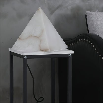 Alabaster Pyramid Table Lamp