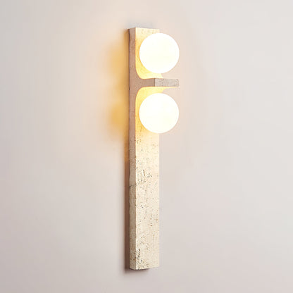 Asymmetrical Travertine Wall Sconce